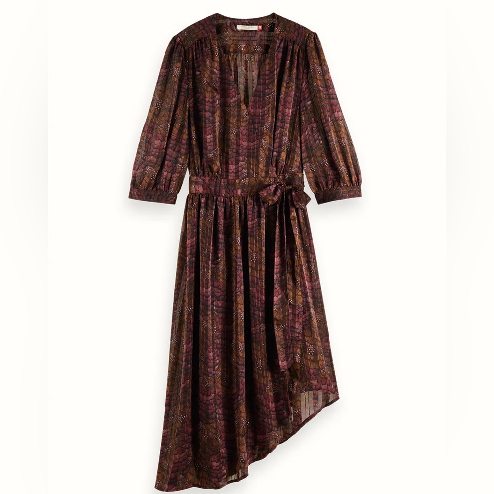 Scotch & Soda Printed Asymmetric Wrap Dress